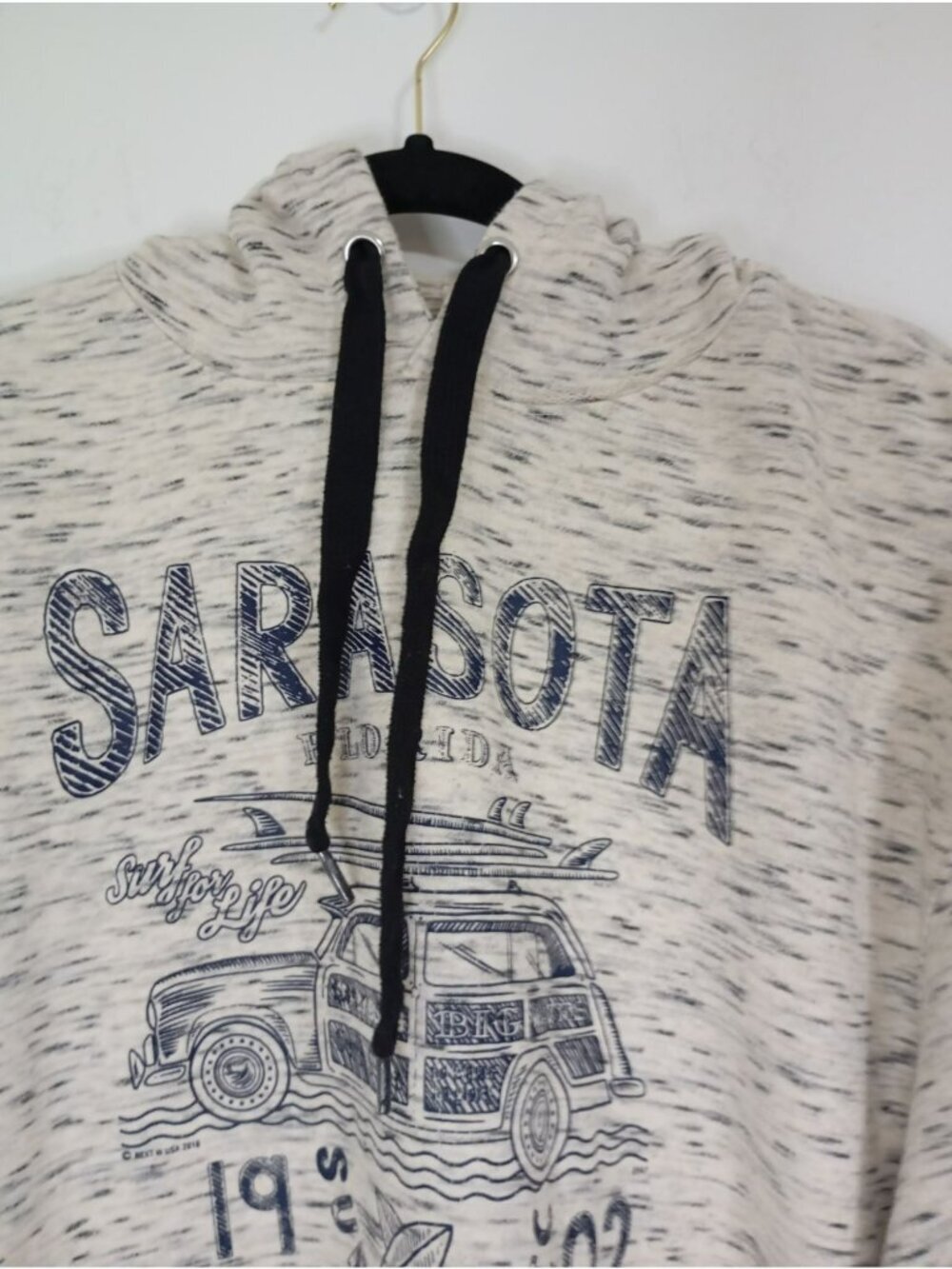 Vintage-Style Pacific & CoSarasota Florida Hoodie Surf Life Graphic Size L - Picture 3 of 11
